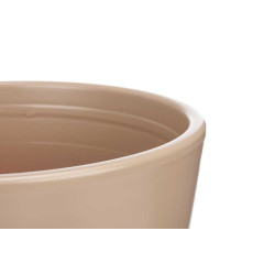 CONJ 2 VASOS CERAMICA CONICOS 22 28CM BEGE