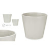 SET 2 CONICAL CERAMIC POTS 22 28 CM GREY