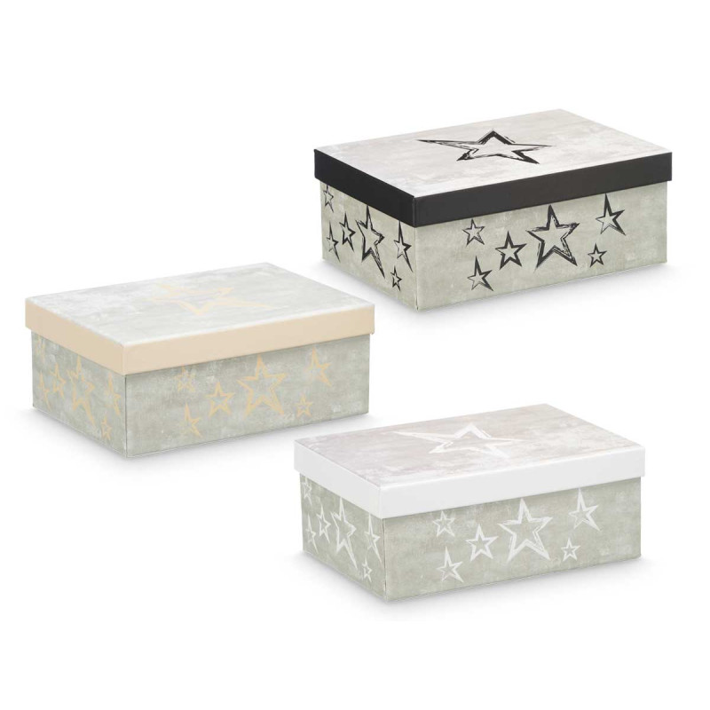 CAIXA CARTAO ESTRELAS SORT 3 CORES NEUTRAS GRD