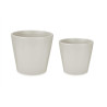 CONJ 2 VASOS CERAMICA CONICOS 22 28CM CINZENTO