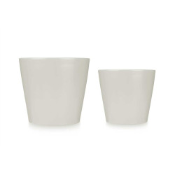 CONJ 2 VASOS CERAMICA CONICOS 22 28CM CINZENTO
