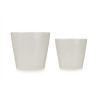 SET 2 CONICAL CERAMIC POTS 22 28 CM GREY