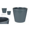 SET 2 CONICAL CERAMIC POTS 22 28 CM ANTHRACITE
