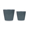 SET 2 CONICAL CERAMIC POTS 22 28 CM ANTHRACITE