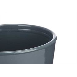 SET 2 CONICAL CERAMIC POTS 22 28 CM ANTHRACITE