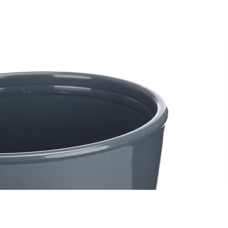SET 2 CONICAL CERAMIC POTS 22 28 CM ANTHRACITE