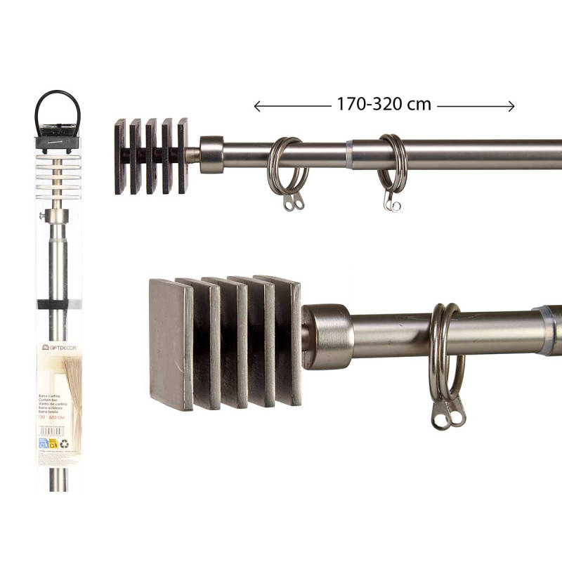 VARAO CORTINA AÇO INOX 170 320MM