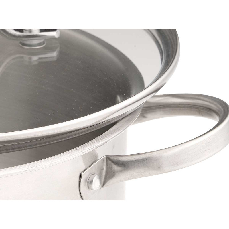 CASSEROLE À INDUCTION COUVERCLE EN VERRE 24 CM