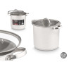 TACHO DE INDUÇÃO COM TAMPA DE VIDRO 24 CM 
