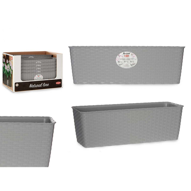 50CM GREY NATURAL WATER RESERVE PLANTER 