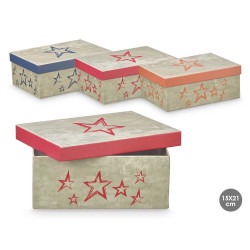 CAJA CARTON ESTRELLAS SURT 3 COL VIVO PEQ