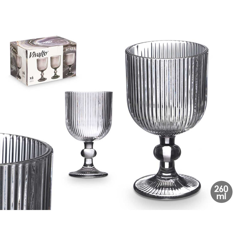 COUPE À VIN BLANC COULEUR GRISE 260 ML