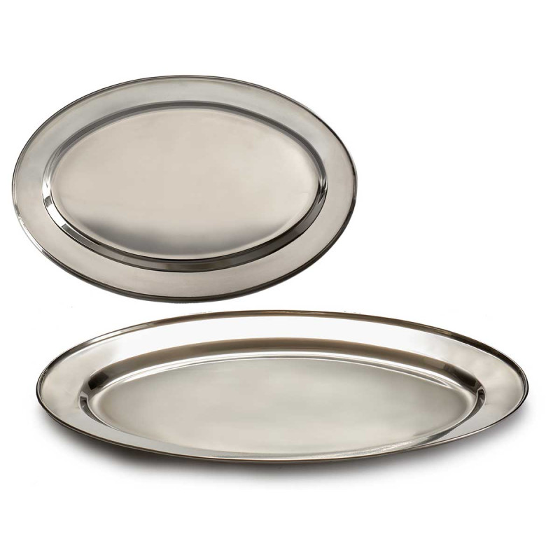 VASSOIO OVALE ACCIAIO INOX 30CM