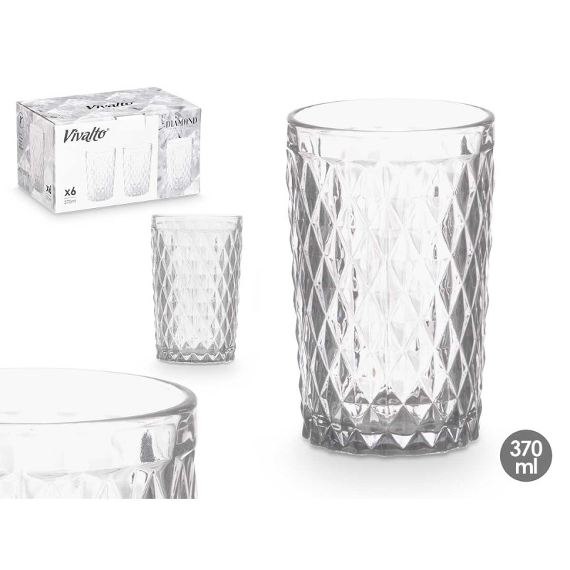 BICCHIERE DIAMANTE TRASPARENTE 370ML