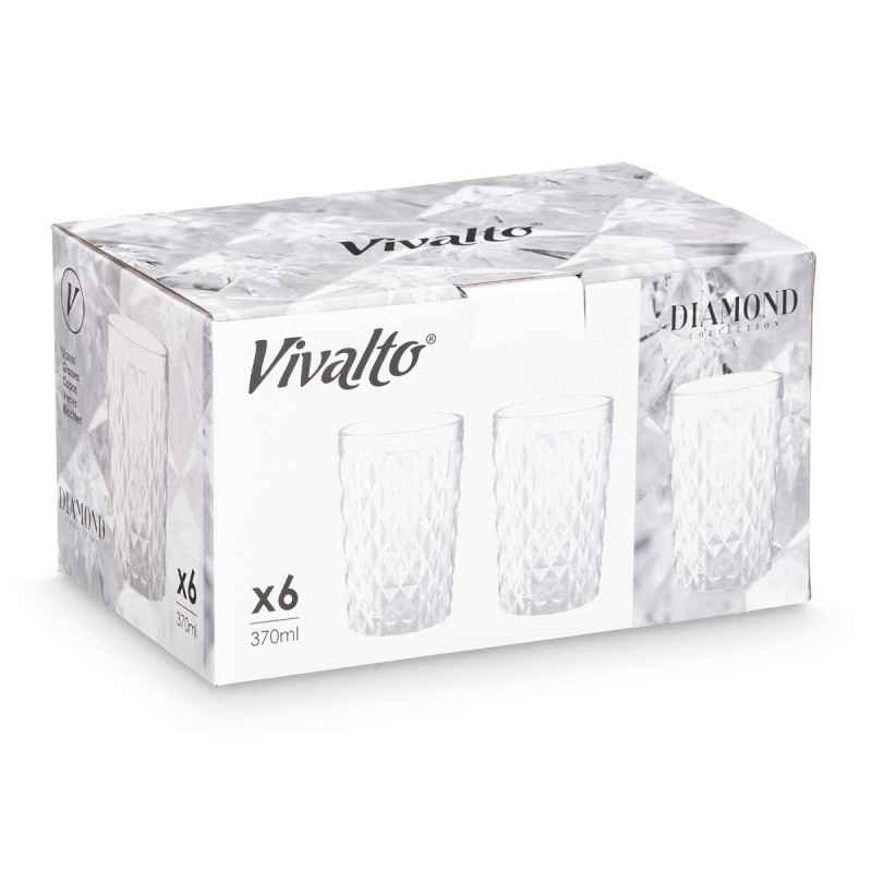 BICCHIERE DIAMANTE TRASPARENTE 370ML