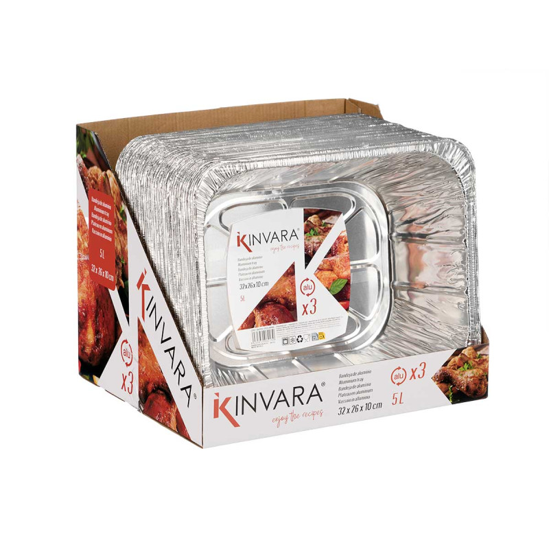 SET 3 BANDEJAS RECTANGULAR ALUMINIO HONDA 32X26CM