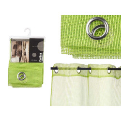 CURTAIN 140X260CM 6 EYELETS GREEN GRID