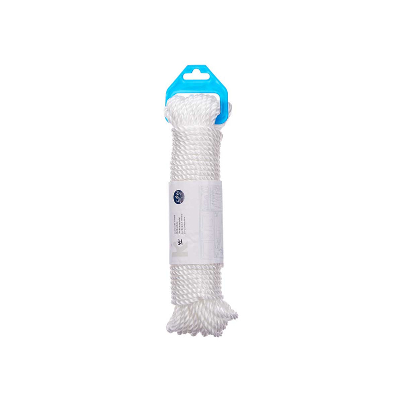 CUERDA TENDER PLASTICO BLANCO 20 METROS