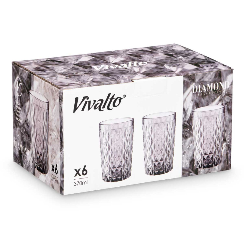 COPO DIAMANTE CINZENTO 370 ML
