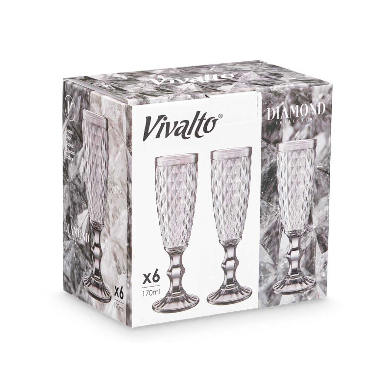 FLUTE CHAMPANHE CINZENTO 170 ML