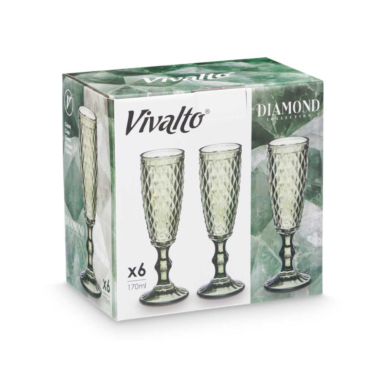 COUPE À CAVA DIAMANT VERT 170 ML