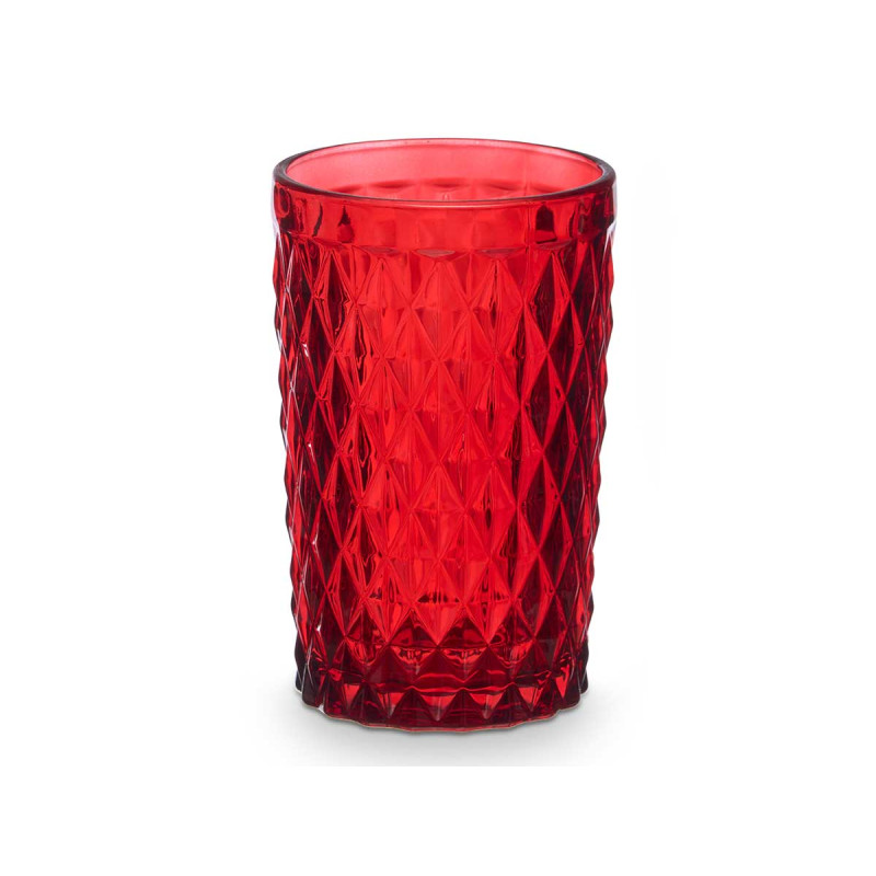 BICCHIERE DIAMANTE ROSSO 370 ML