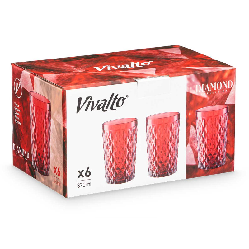 VERRE DIAMANT ROUGE 370 ML