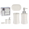 SET BAGNO 3 PZI ROTONDO ALTO RIGHE BIANC