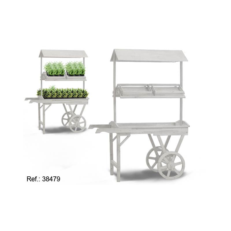 PRESENTOIR BOIS BLANC 2 ETAGERES PLAFOND