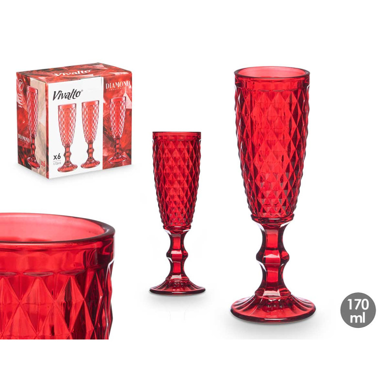 COUPE À CAVA DIAMANT ROUGE 170 ML