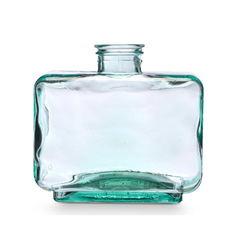 RECTANGULAR RECYCLED GLASS VASE 22 CM