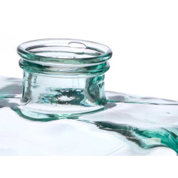 VASE EN VERRE RECYCLÉ RECTANGULAIRE 22 X 21 CM