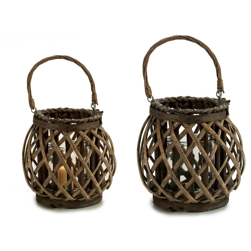 PORTE-BOUGIE CYLINDRIQUE GRIS AVEC ANSE