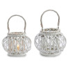 PORTE-BOUGIE CYLINDRIQUE BLANC AVEC ANSE