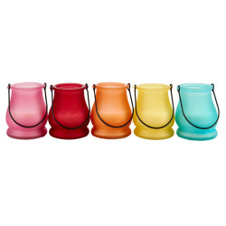 CITRONELLA CANDLE IN GLASS JAR MIX 6 COL