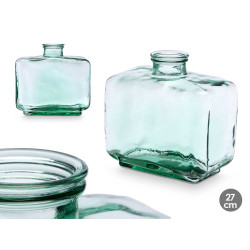 RECTANGULAR RECYCLED GLASS VASE 27 CM