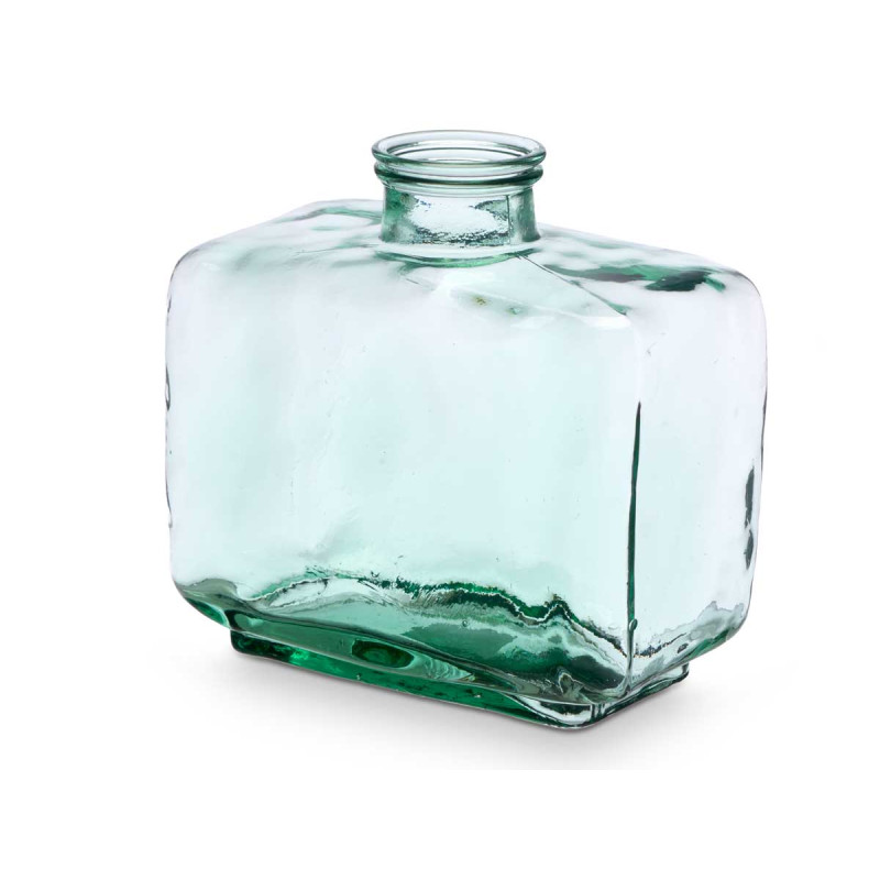 RECTANGULAR RECYCLED GLASS VASE 27 CM