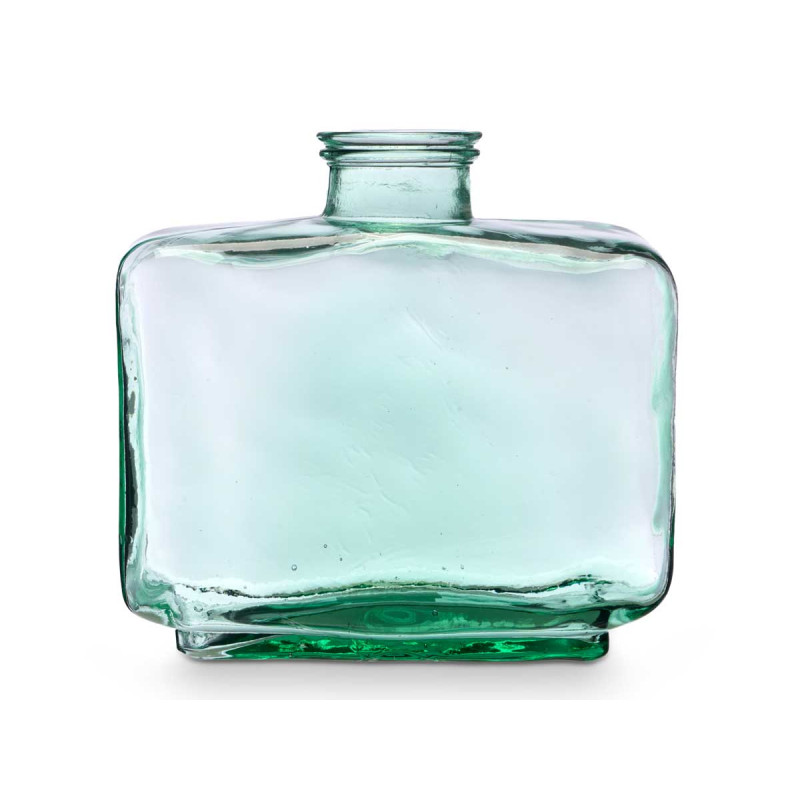 RECTANGULAR RECYCLED GLASS VASE 27 CM
