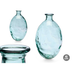 VASE EN VERRE RECYCLÉ RAYÉ 26 D X 40 CM 12 L