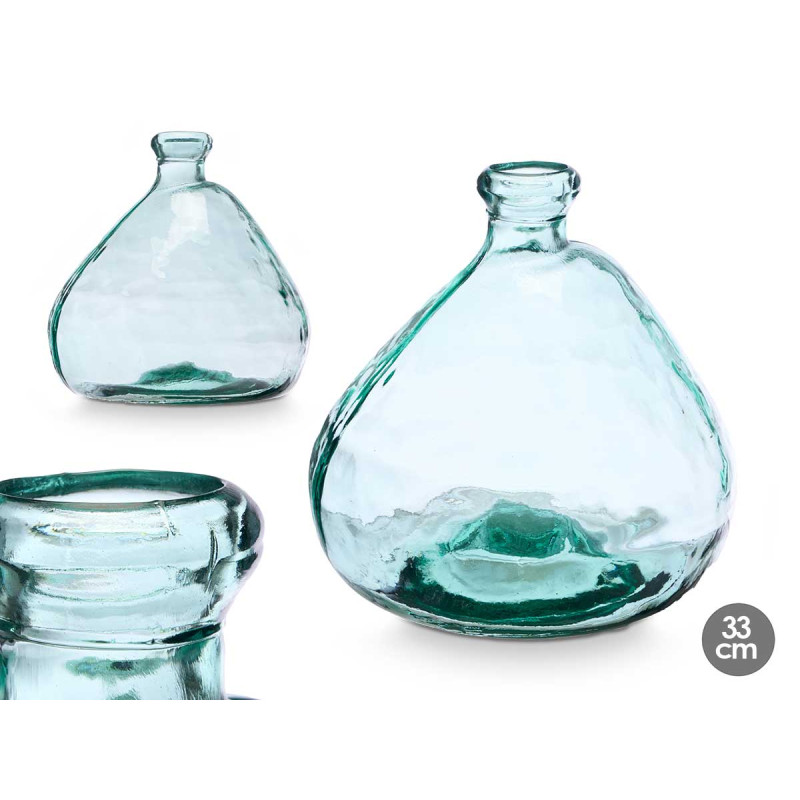 IRREGULAR RECYCLED GLASS VASE 33 CM