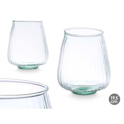 VASO VETRO RICICLATO RIGATO 15 D X 18 CM