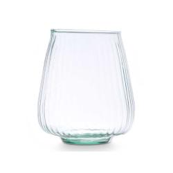 VASO VETRO RICICLATO RIGATO 15 D X 18 CM