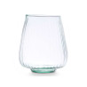 VASE EN VERRE RECYCLÉ RAYÉ 15 D X 18 CM 