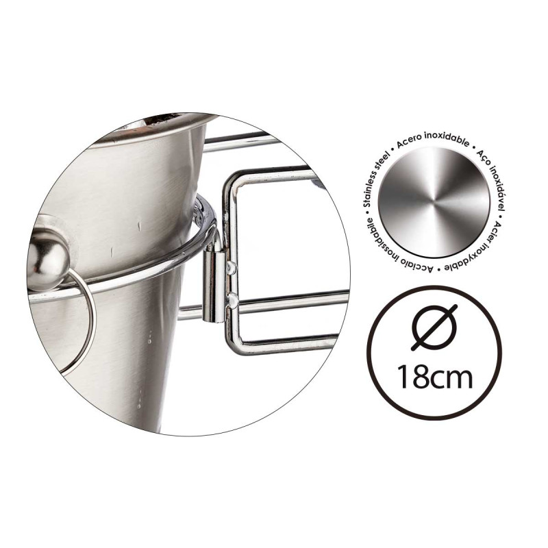 SOPORTE CUBITERA ACERO DIAM 18 CM