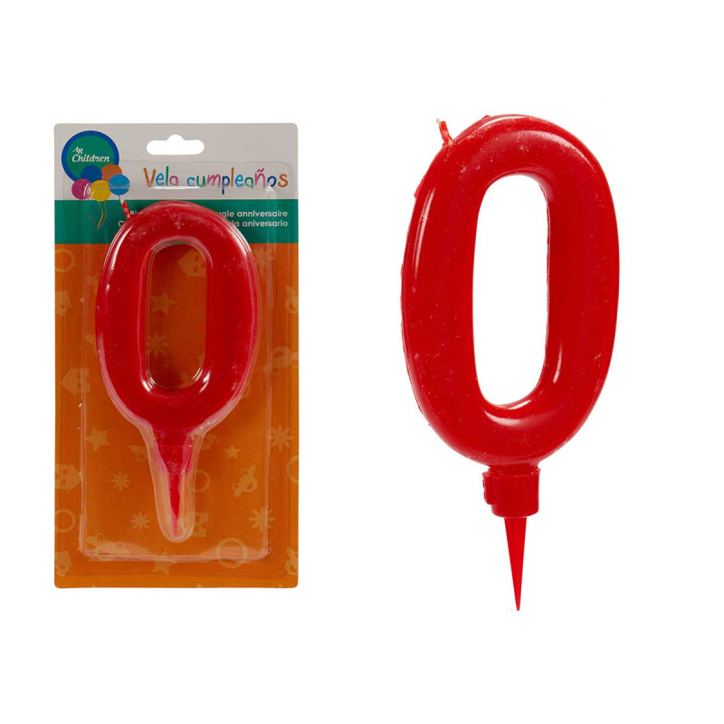 BIG RED BIRTHDAY CANDLE 0