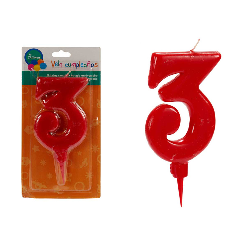 BIG RED BIRTHDAY CANDLE 3