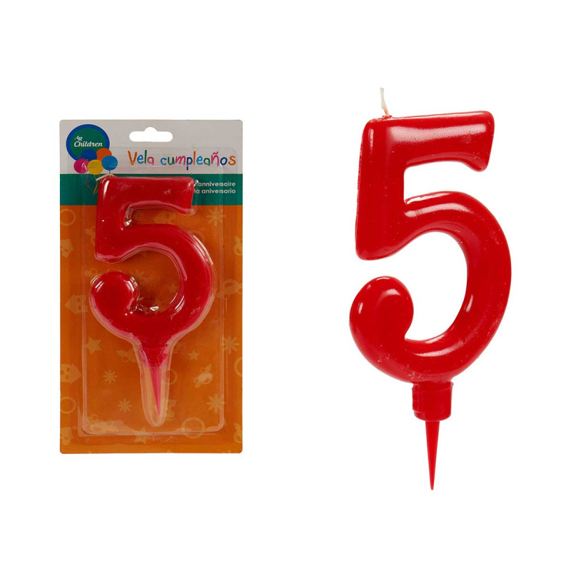 BIG RED BIRTHDAY CANDLE 5