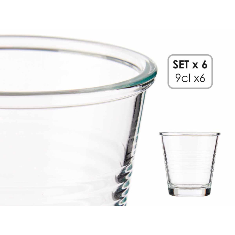 SET 6 BICCHIERI VETRO CAFFE 90ML