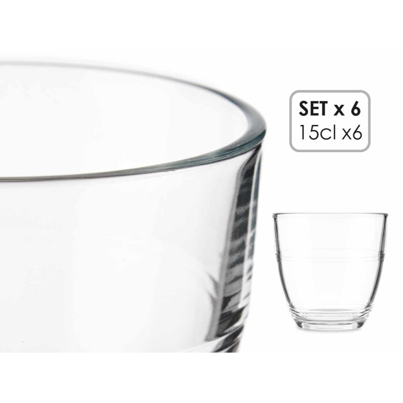 SET 6 VASOS CORTADO 150ML