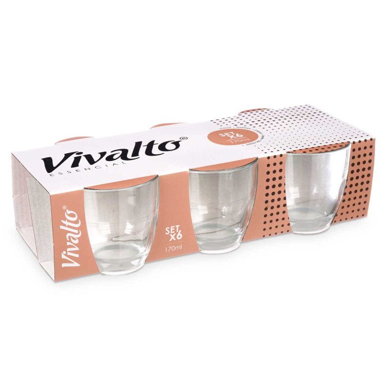 SET 6 VASOS CORTADO 170ML